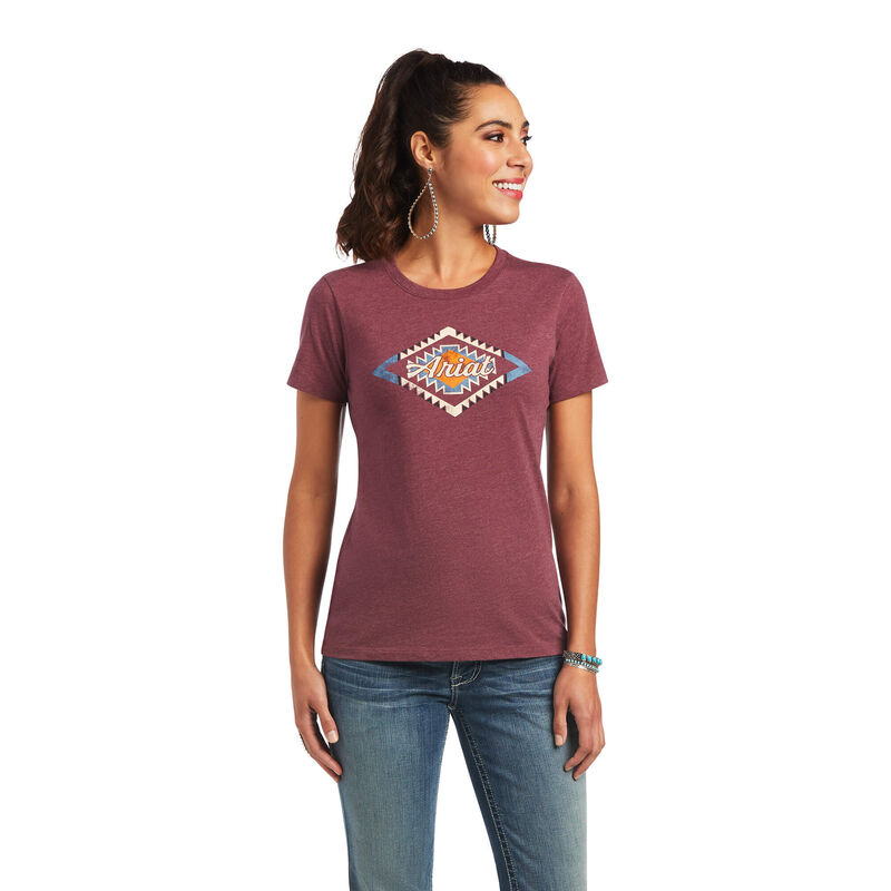 Ariat T-Shirts Damen - Sol Bordeaux ( CJQYV-8207 )